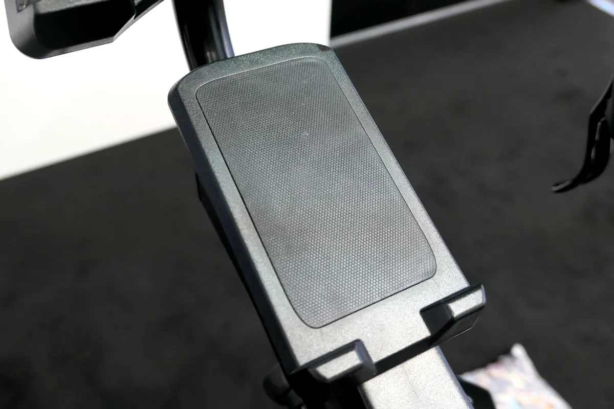 Indoor training bike tablet holder