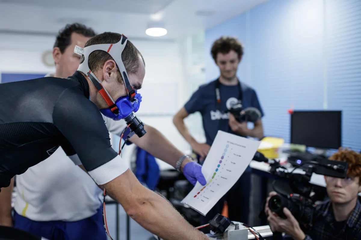 Andrew Feather undertaking VO2 max test at the University of Bath