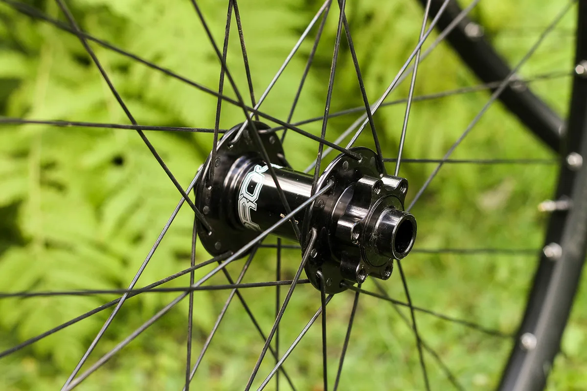 mountain bike wheel set showing hub