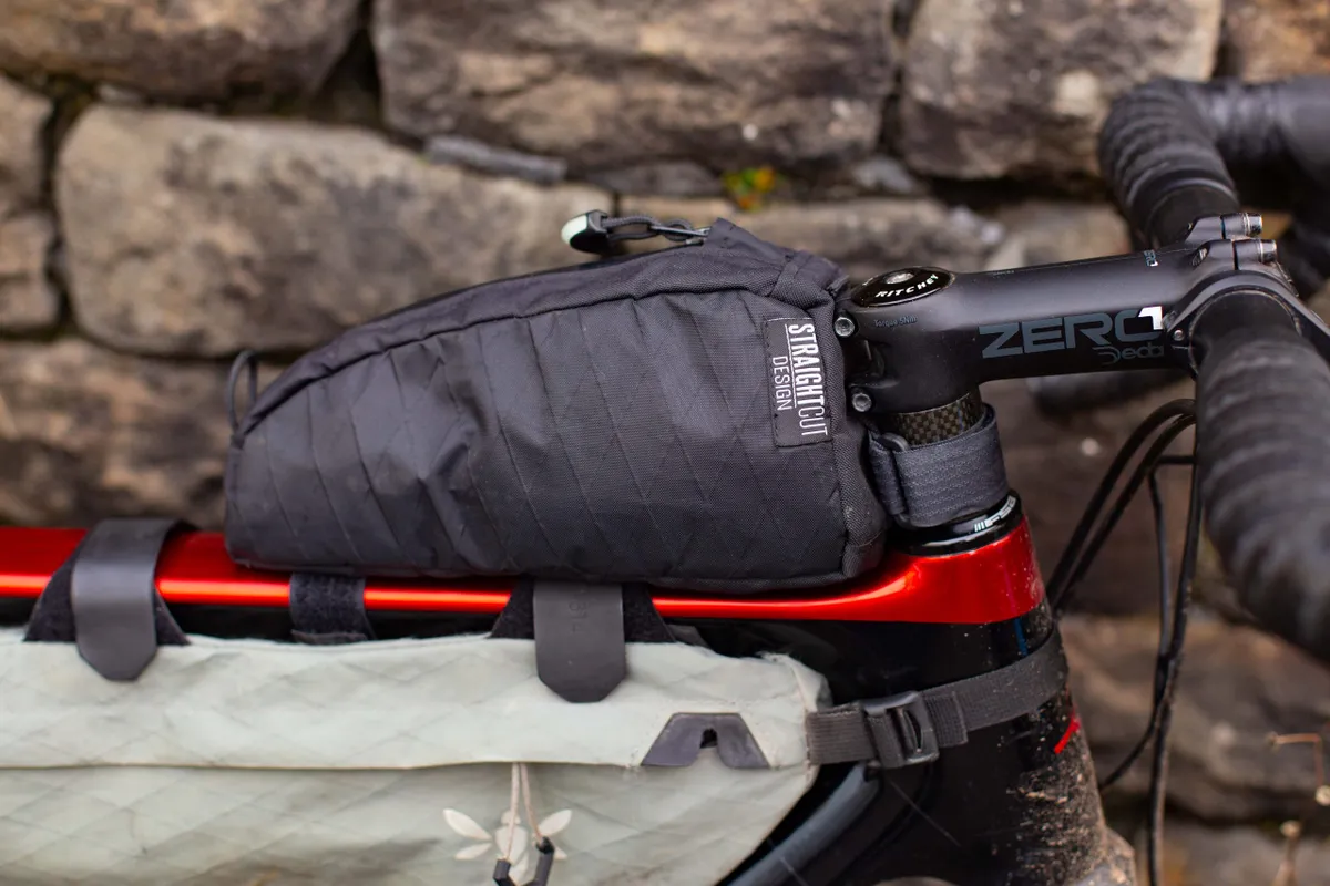 A small but very useful addition to the bike is the Straight Cut Design Top Tube Bag, handmade in Edinburgh.