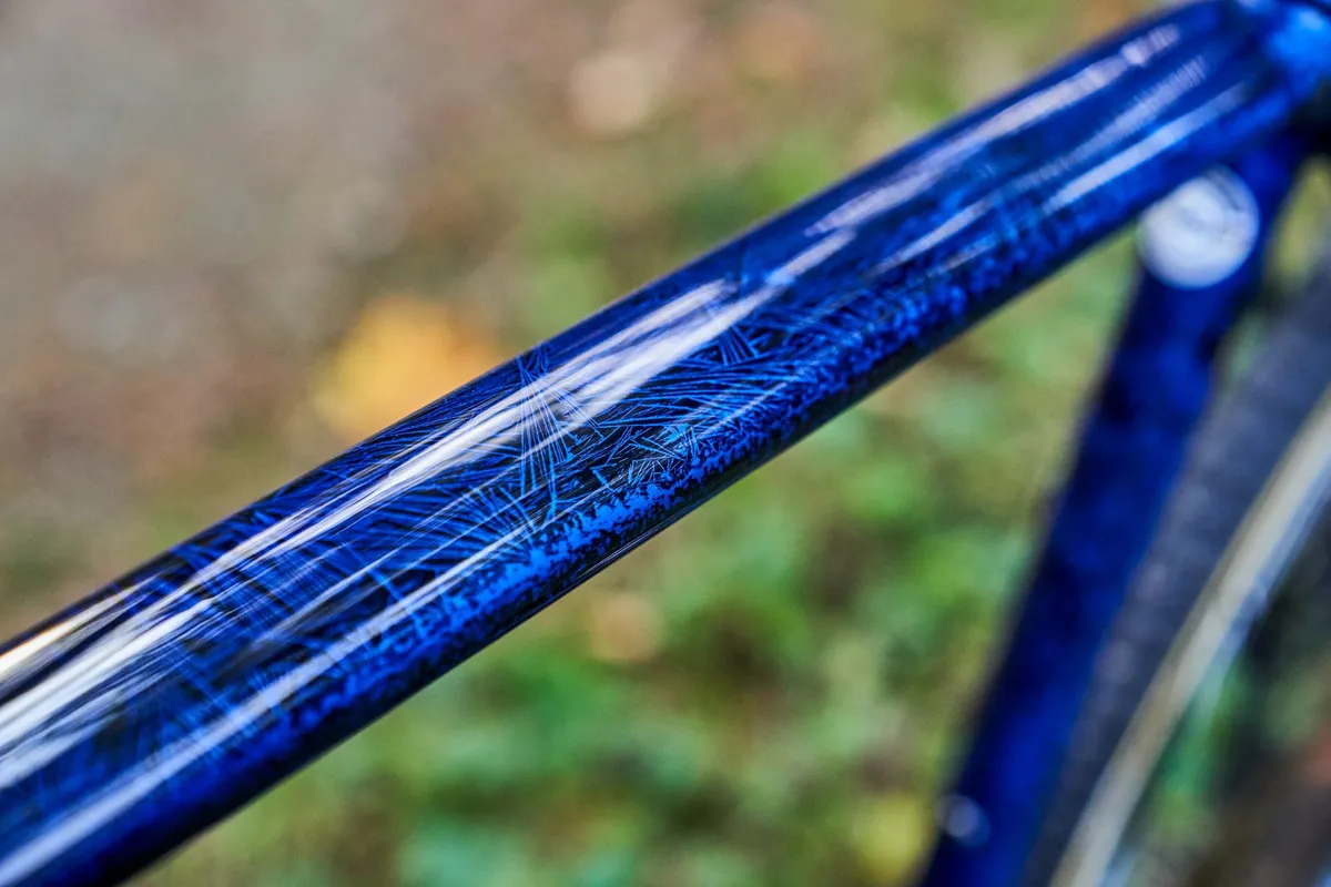 Zdenek Stybar's custom Specialized Crux top tube detail showing the unique paint job