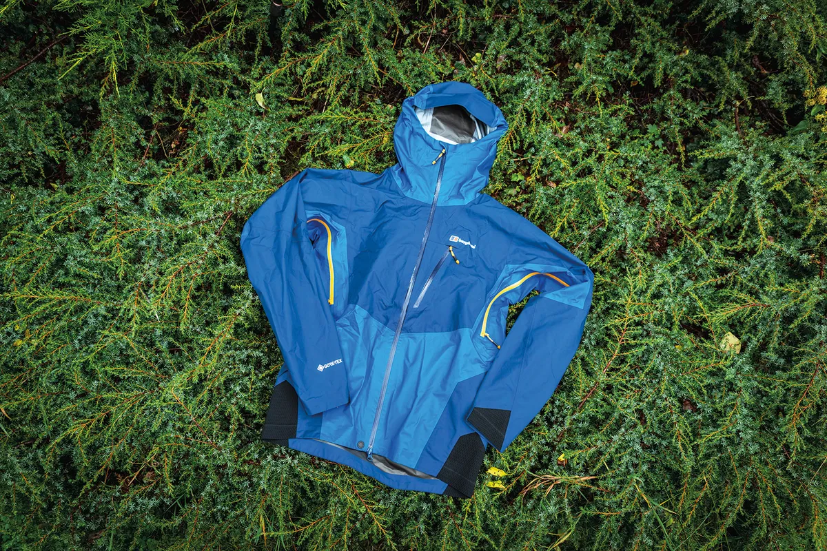Blue waterproof jacket from Berghaus, with two way zip