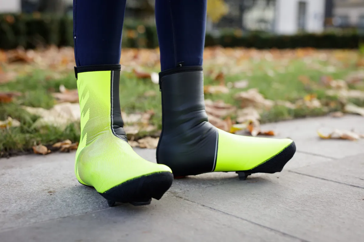 Yellow and black overshoes