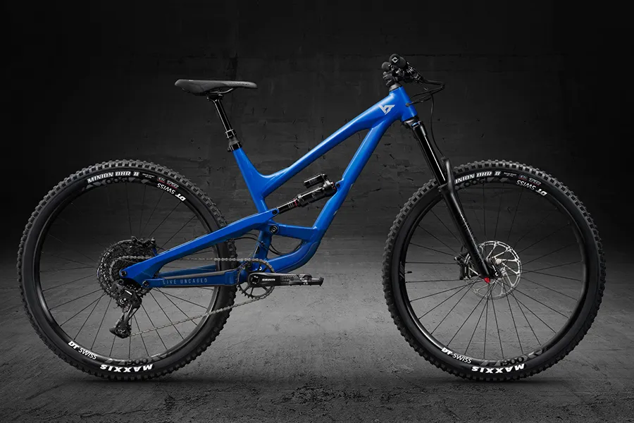 Capra Base full suspension mountain bike from YT Industries in two tone blue