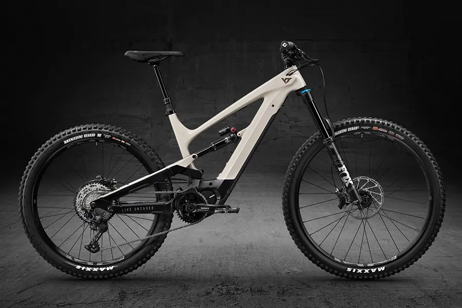 Decoy Comp full suspension mountain e-bike from YT Industries in dune grey