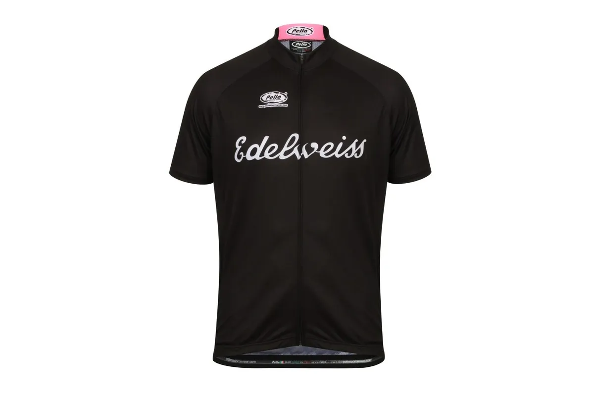 Edelweiss Short Sleeve Retro Cycling Jersey, Rosa Sport