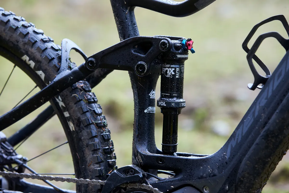 Merida uses a shorter stroke shock to limit the travel to 133mm on the eONE-FORTY