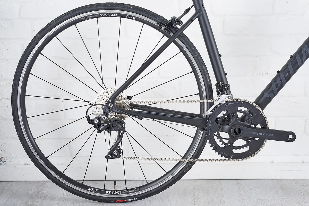 Shimano 105 gears with a Praxis Alba chainset on Specialized Allez Elite road bike