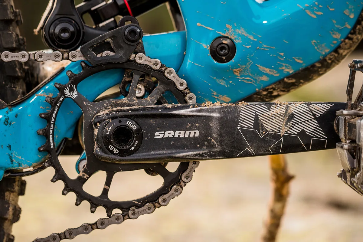 SRAM NX Eagle gears on full-suspension mountain bike