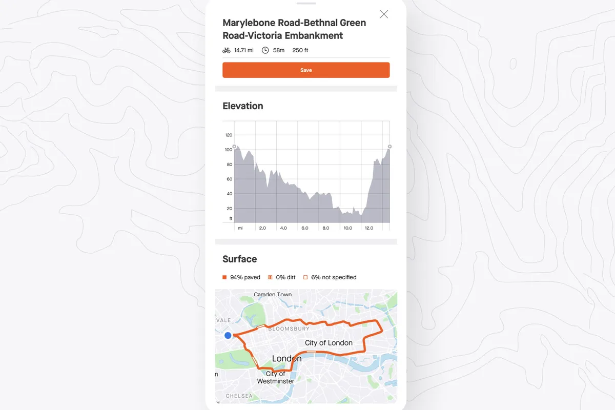 Strava Routes screenshot