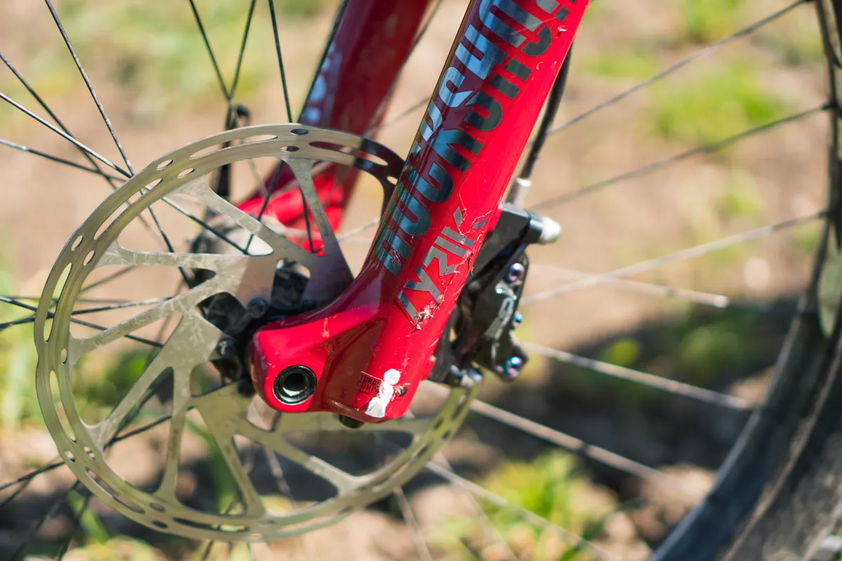 Orange Stage 6 enduro mountain bike RockShox Lyrik front suspension forks
