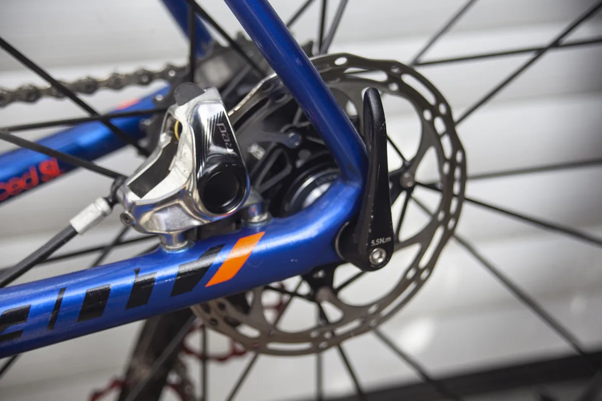 Rear disc brake mount on the 2020 version of the Giant TCR Advanced SL