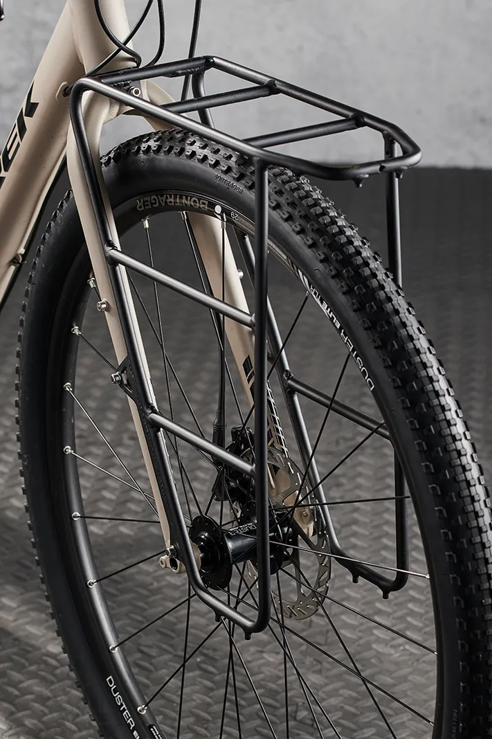 The Trek 920 touring bike has Bontrager cargo racks at the front and rear
