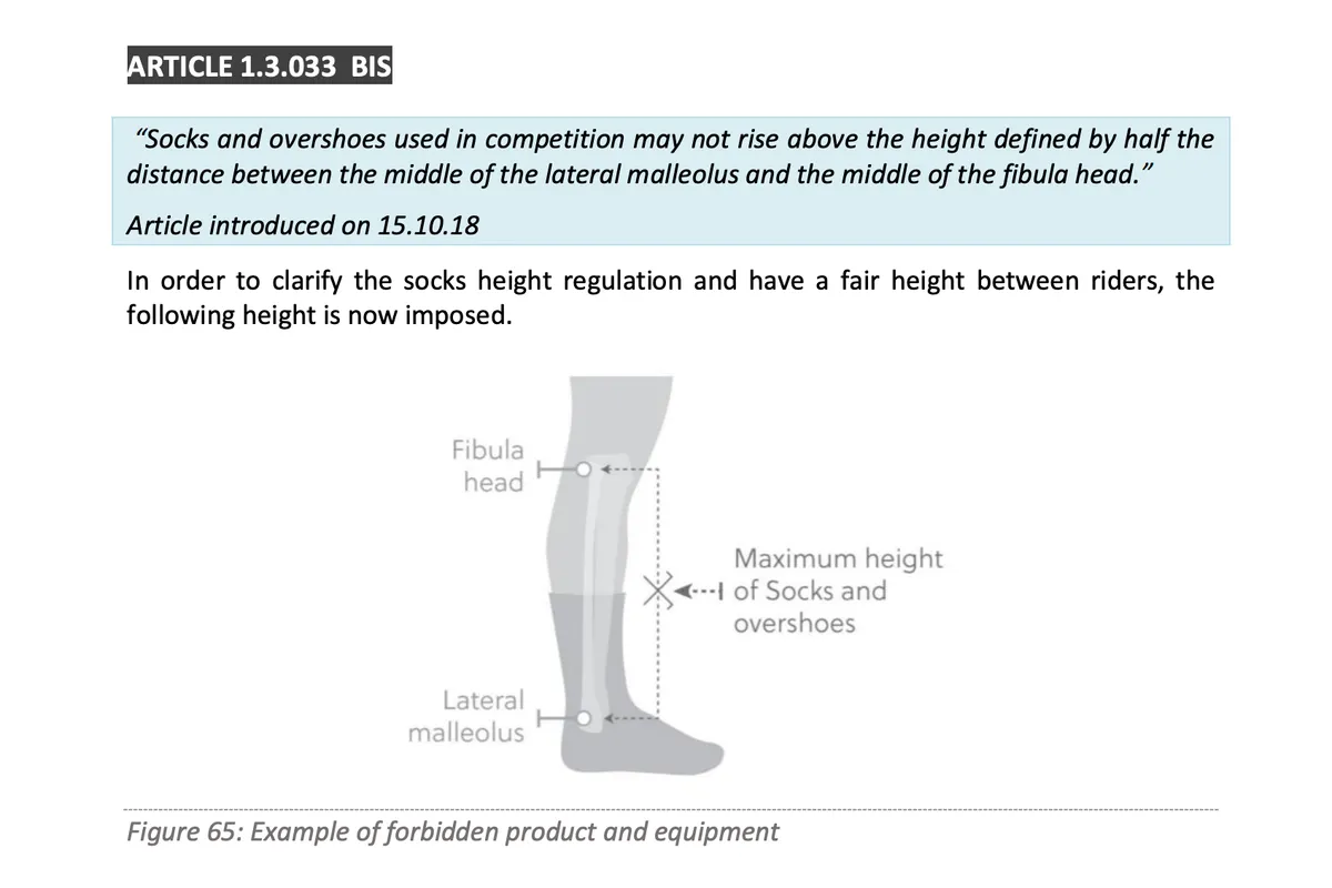 UCI Sock Height Rule