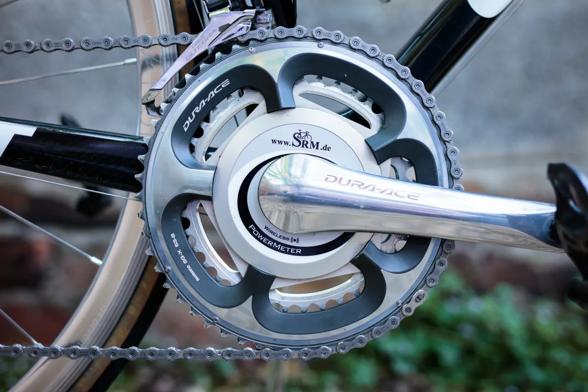 Dura-Ace 7800 SRM with Shimano Dura-Ace 7900 chainrings.