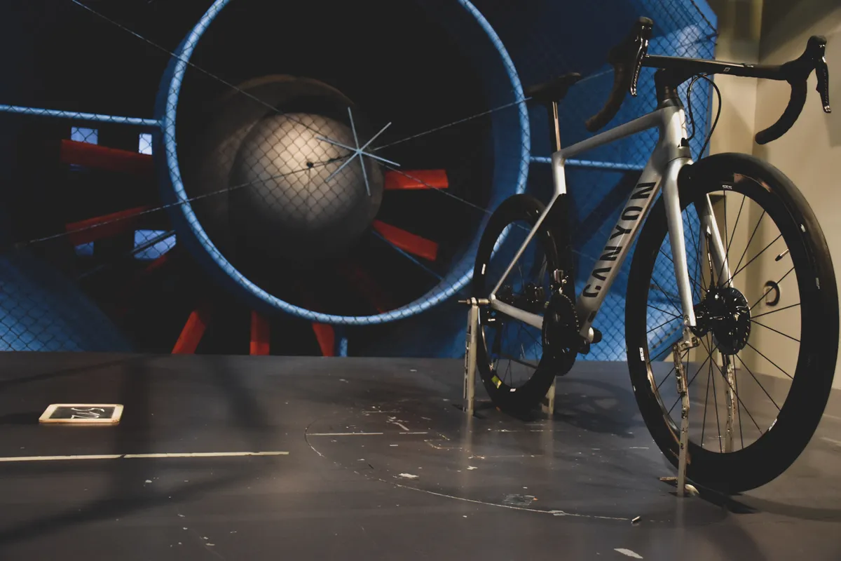 Hunt 48 Limitless Aero Disc wheelset in the wind tunnel