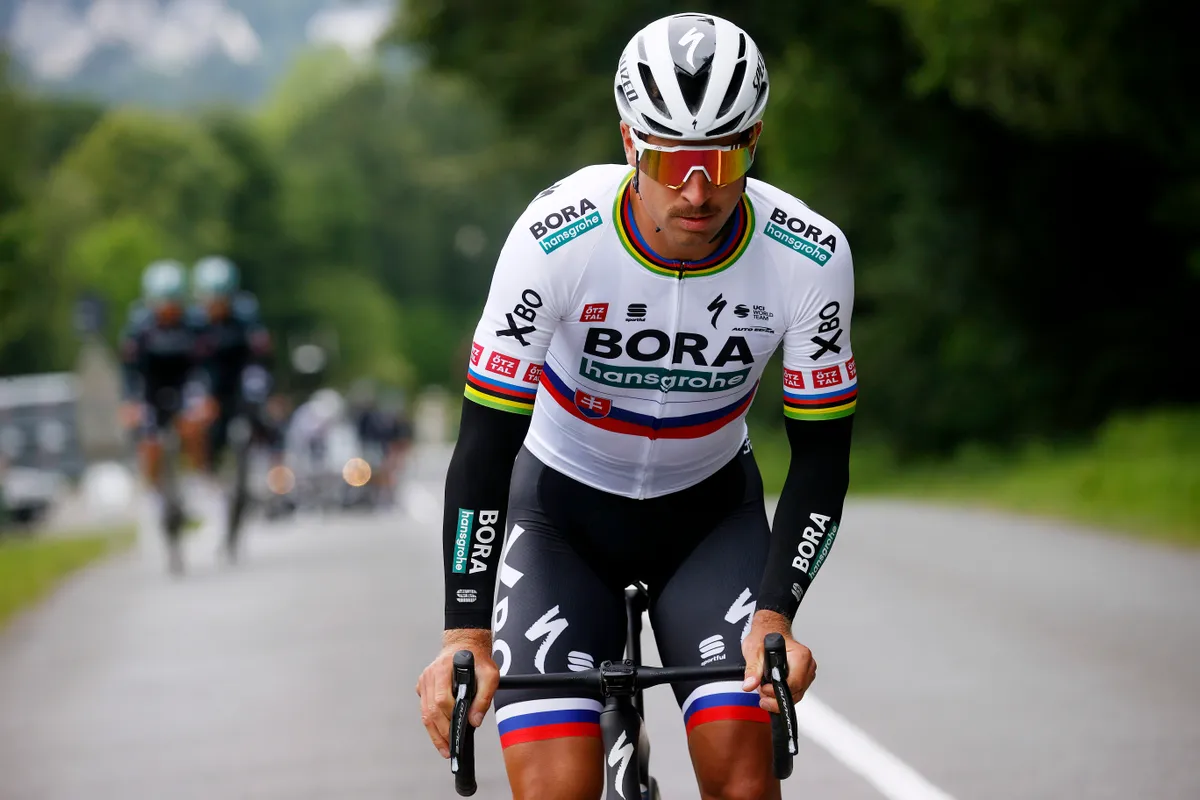 BREST, FRANCE - JUNE 24: Peter Sagan of Slovakia and Team BORA - Hansgrohe during 108th Tour de France 2021, Training / @LeTour / #TDF2021 / on June 24, 2021 in Brest, France. (Photo by Chris Graythen/Getty Images)