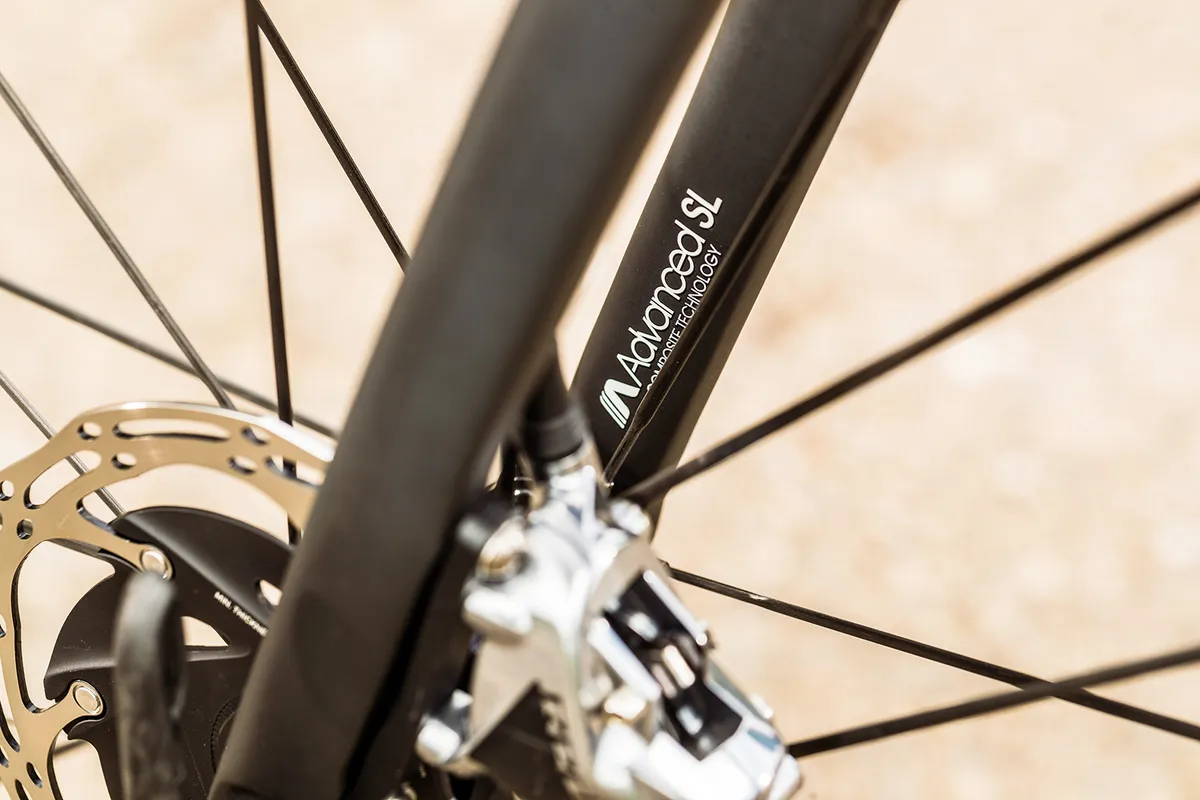 The Giant TCR Advanced SL0 Disc's frame and fork is made from Advanced SL-Grade composite