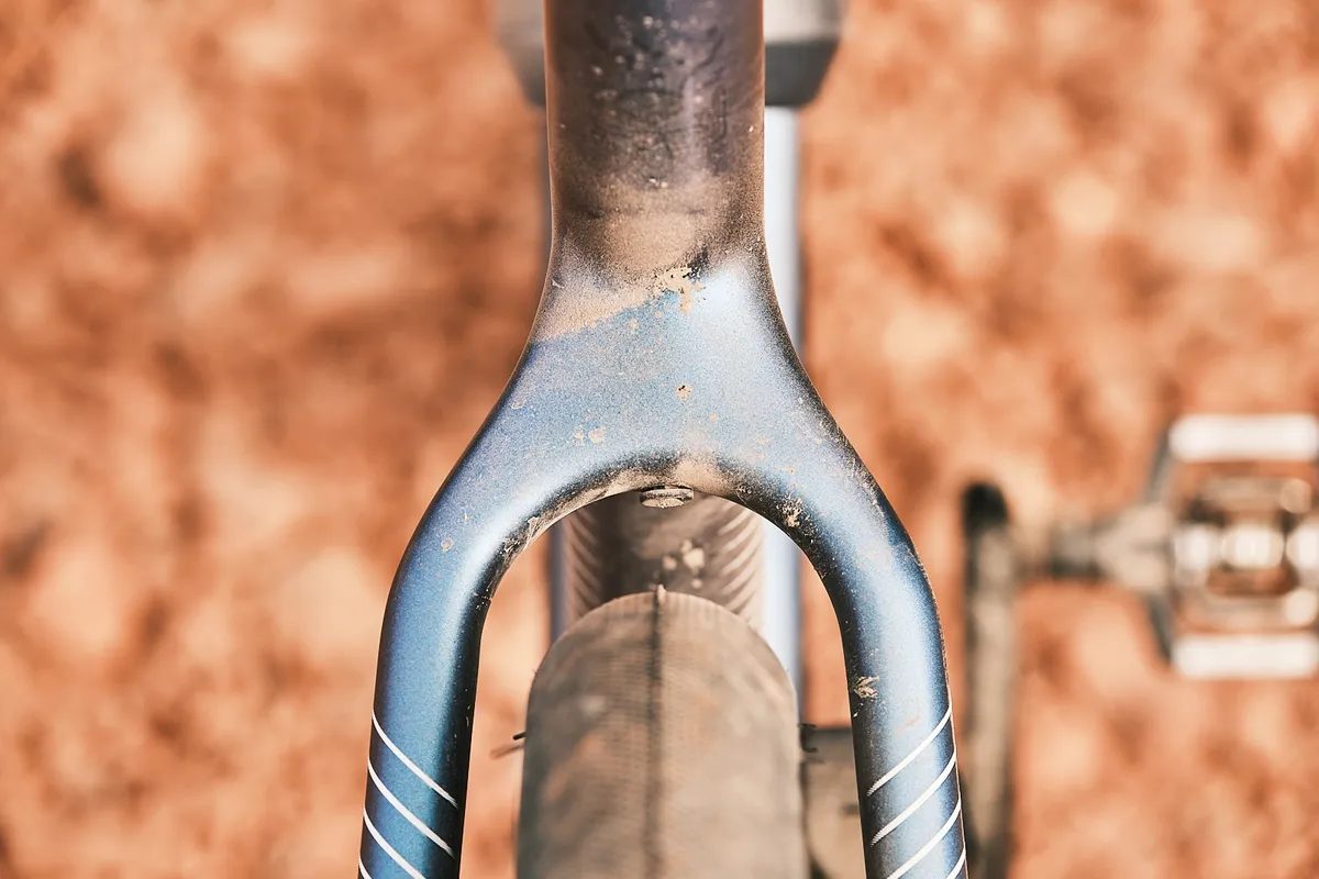 The frame of the Liv Devote Advanced Pro women's gravel bike has plenty of mounts