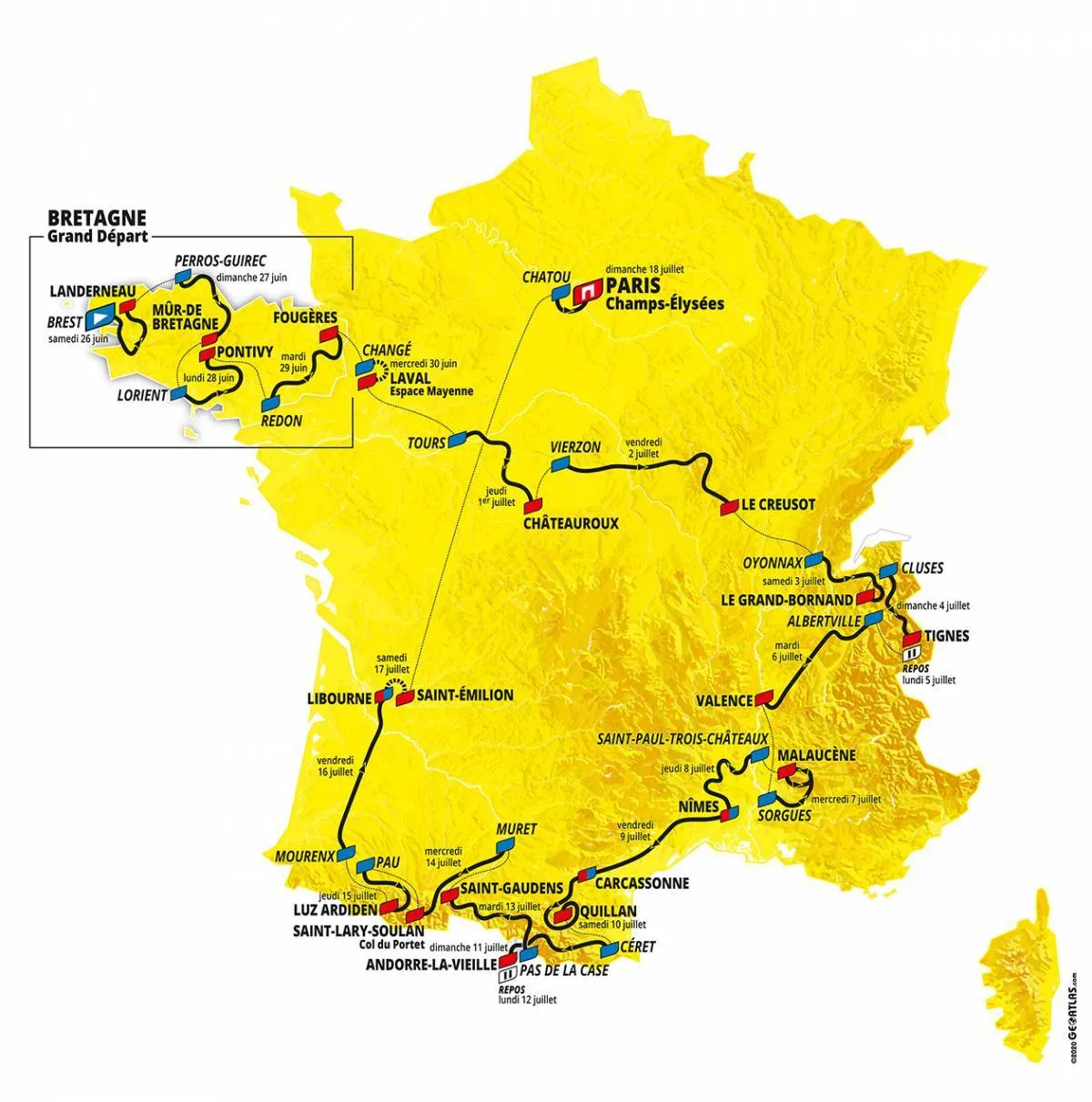 The 2021 Tour de France starts in Brittany and includes a double ascent of Mont Ventoux
