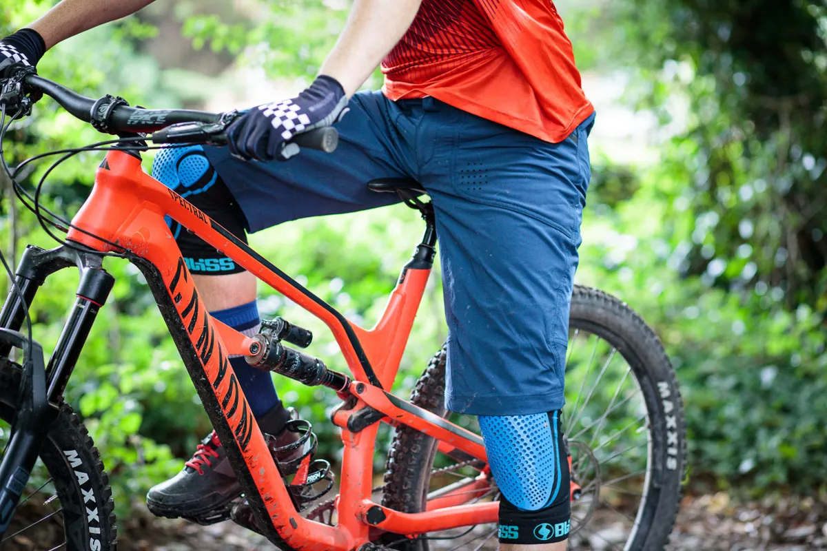 Bliss Protection knee pads and Madison mountain bike shorts