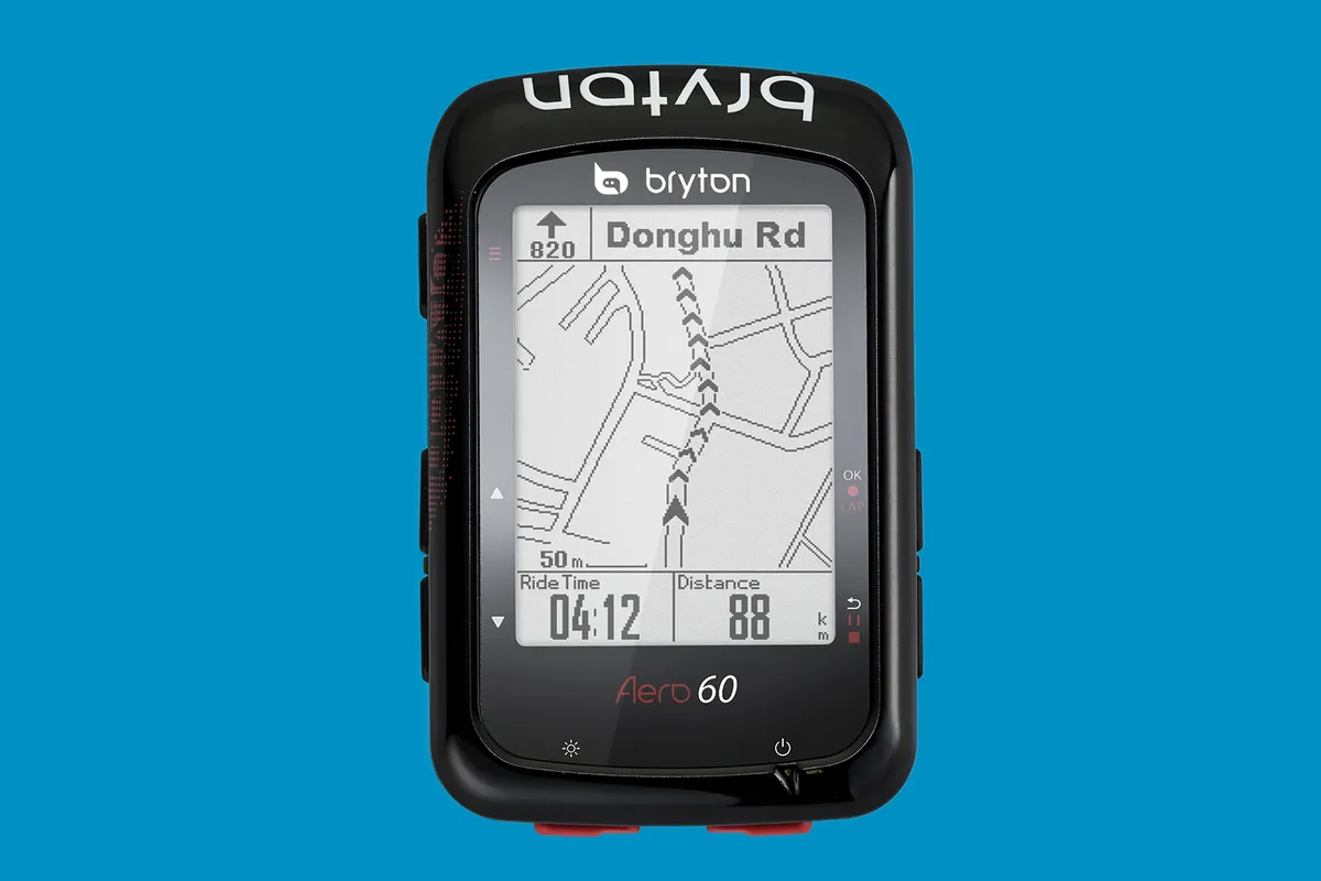 Bryton Aero 60 cycling GPS device for road cycling and mountain biking