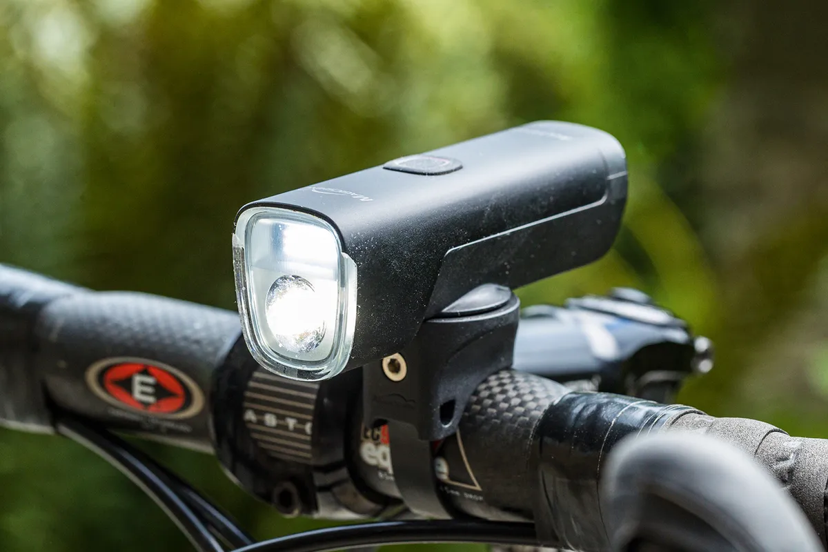 Angled view of the Magicshine Allty 1000 DRL road cycling front light
