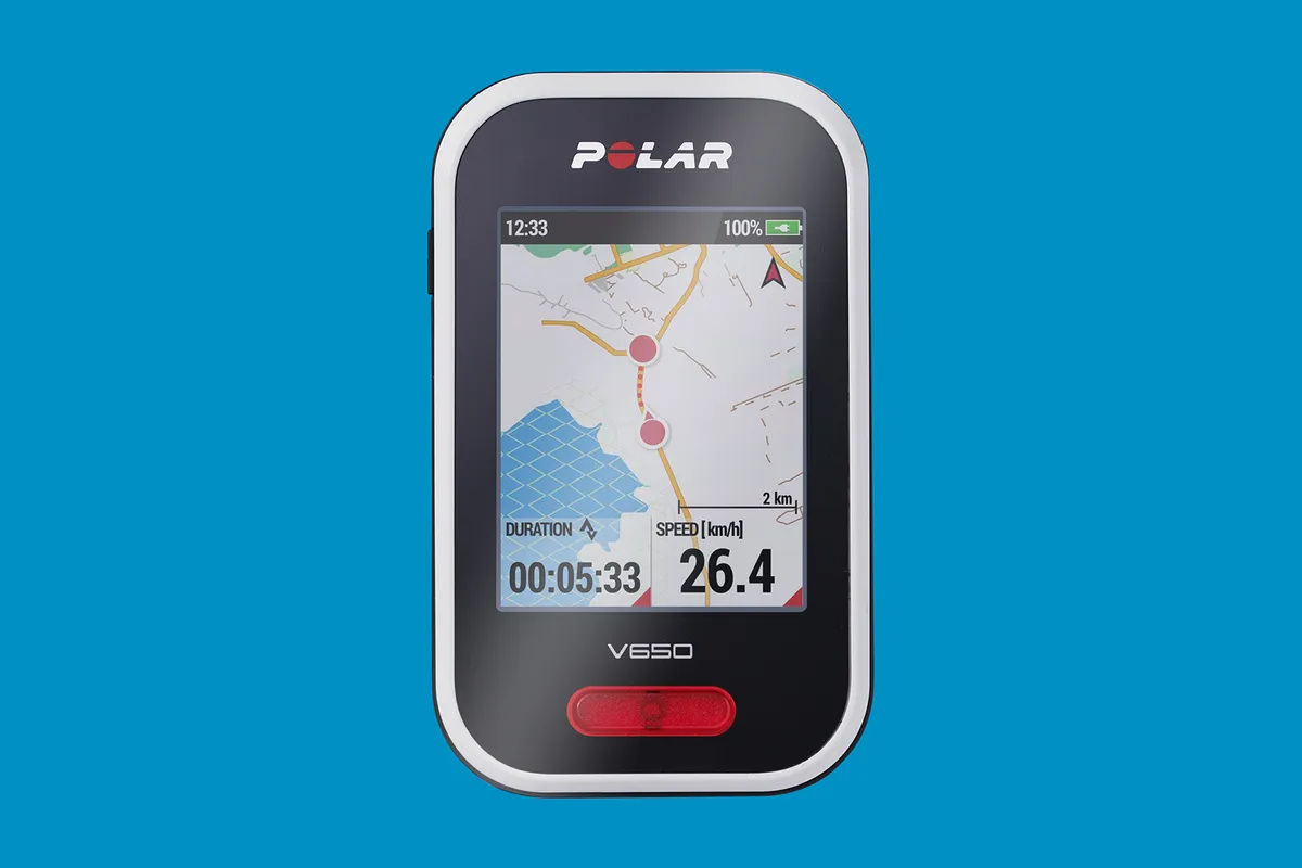 Polar V650 cycling GPS device for road cycling and mountain biking