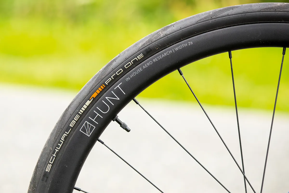 Schwalbe Pro One TLE 30mm tyres combined with Hunt 34 Aero Wide Disc wheelset