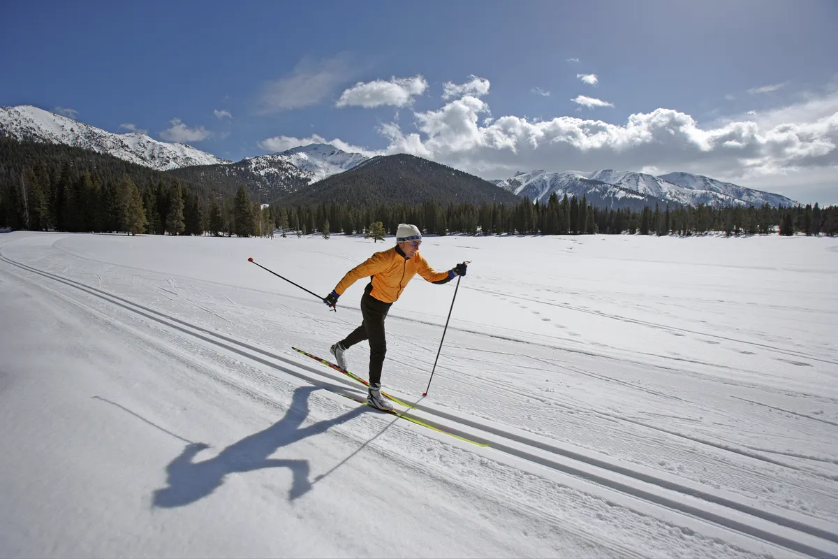 Cross-country skiier in Sun Valley, Idaho