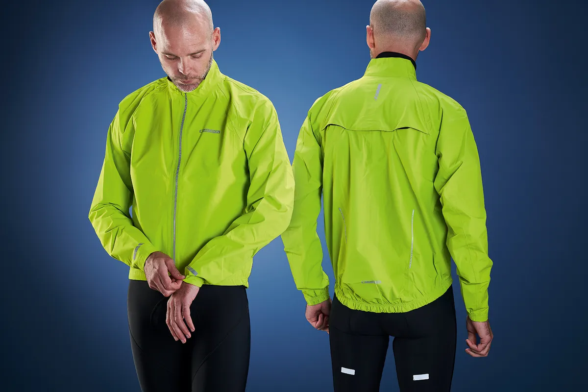 Madison Peloton road cycling rain jacket in lime
