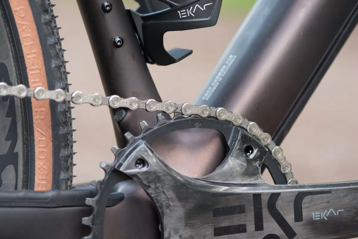 Chain and chainring close-up