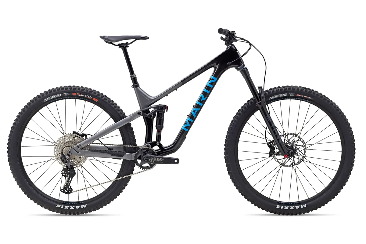 Pack shot of the Marin Alpine Trail carbon 1 full suspension mountain bike