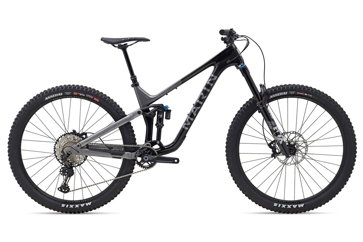 Pack shot of the Marin Alpine Trail carbon 2 full suspension mountain bike