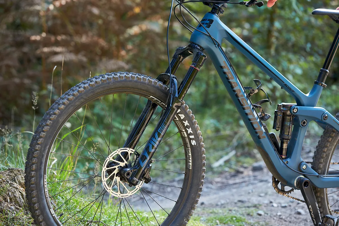 Transition Scout GX full suspension mountain bike uses a RockShox Lyrik Ultimate fork