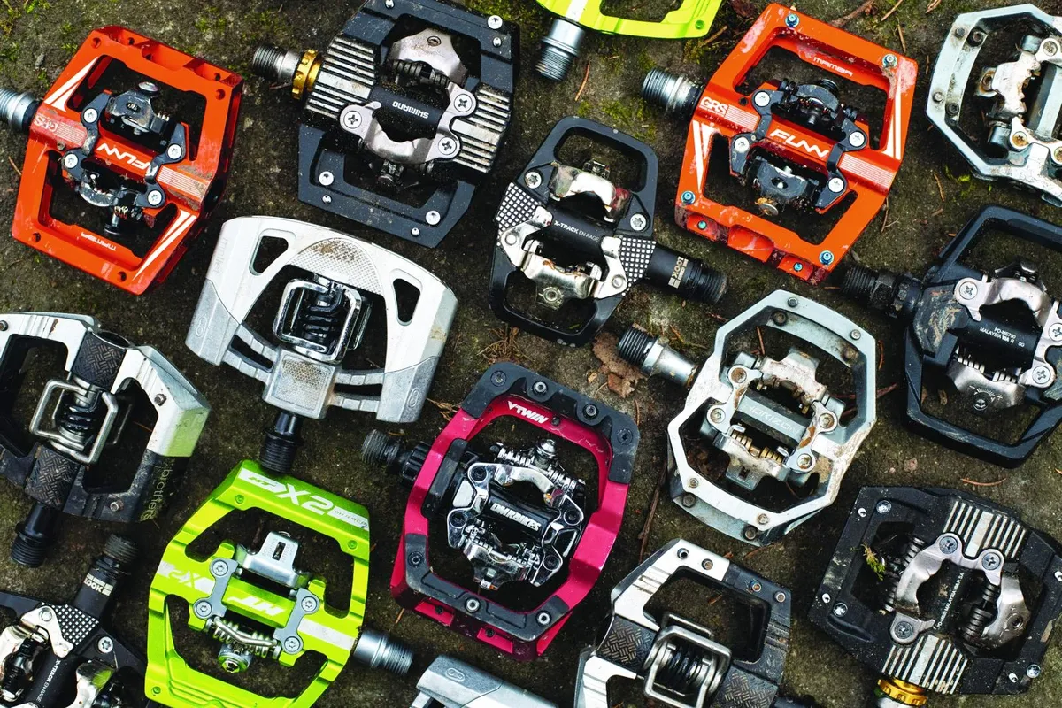 Caged clipless mountain bike pedals