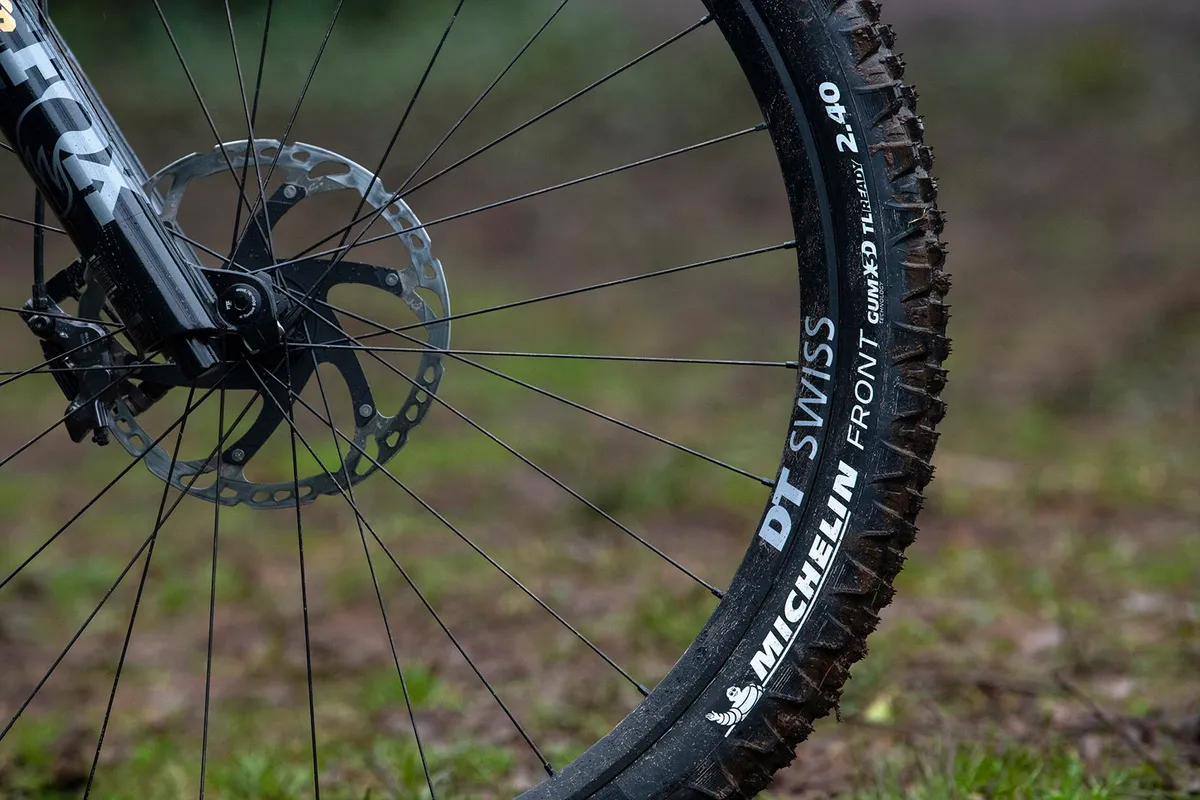 All Nukeproof Giga full suspension mountain bike models come with Michelin Wild Enduro 2.4in tyres