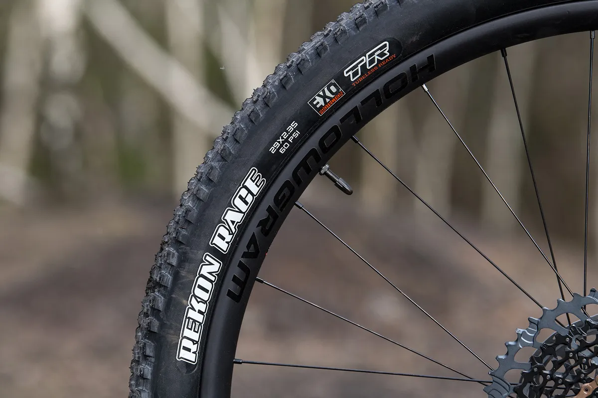 Own brand carbon wheels are wrapped in fast rolling Maxxis rubber