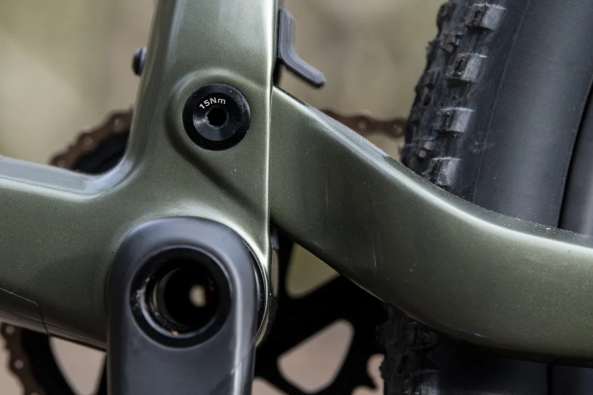 Juction at rear of the frame of the Cannondale Scalpel SE LTD full-suss mountain bike