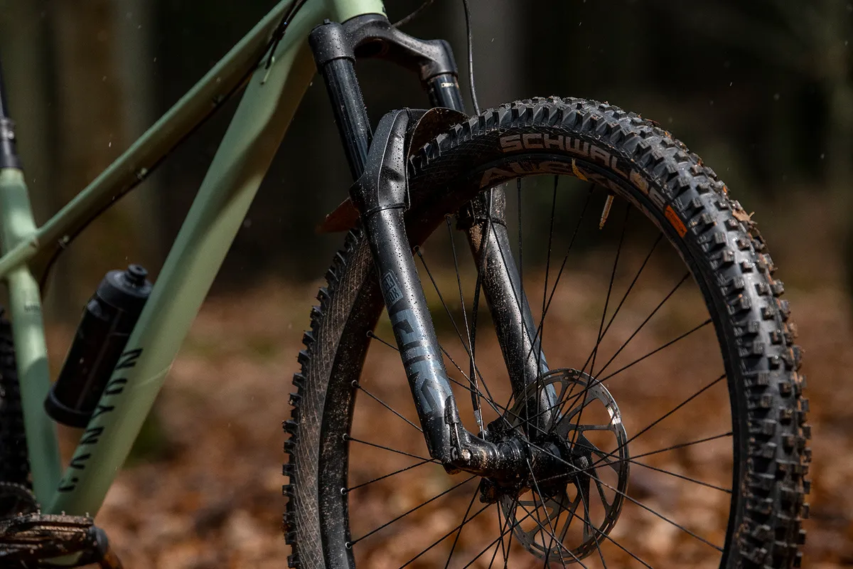 The Canyon Stoic 4 hardtail mountain bike is equipped with a RockShox Pike Select RC