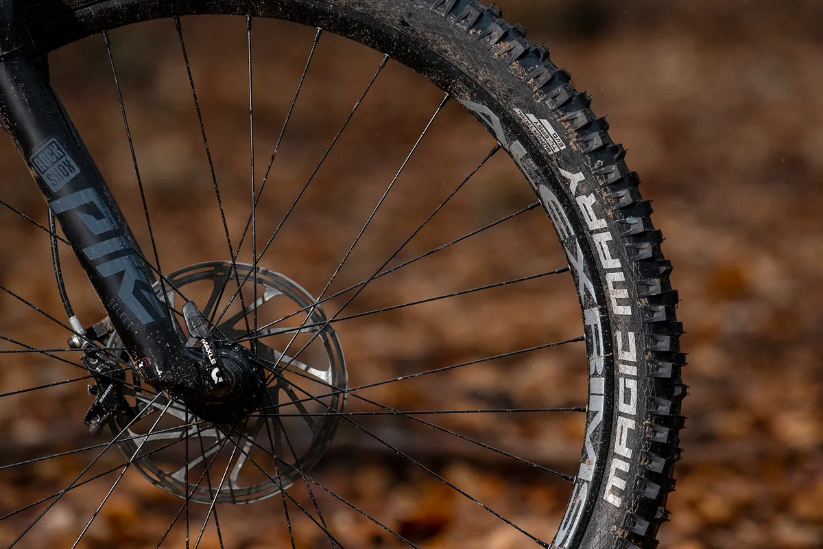 Alex Rims DP30 rims are used on the Canyon Stoic 4 hardtail mountain bike