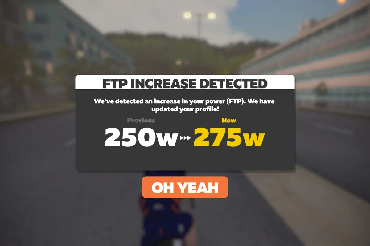 FTP Increase Detected Zwift