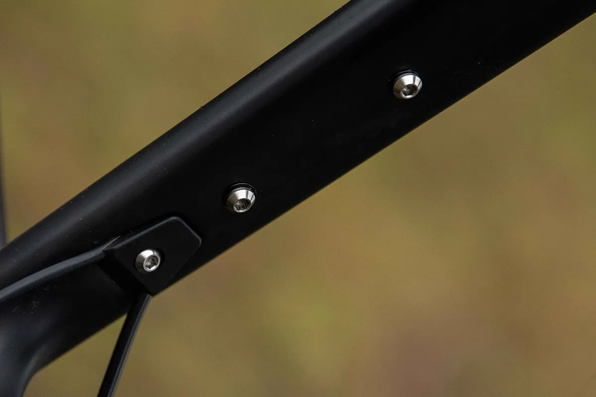 The Forbidden Dreadnought XT mountain bike has mounts on the underside of the toptube