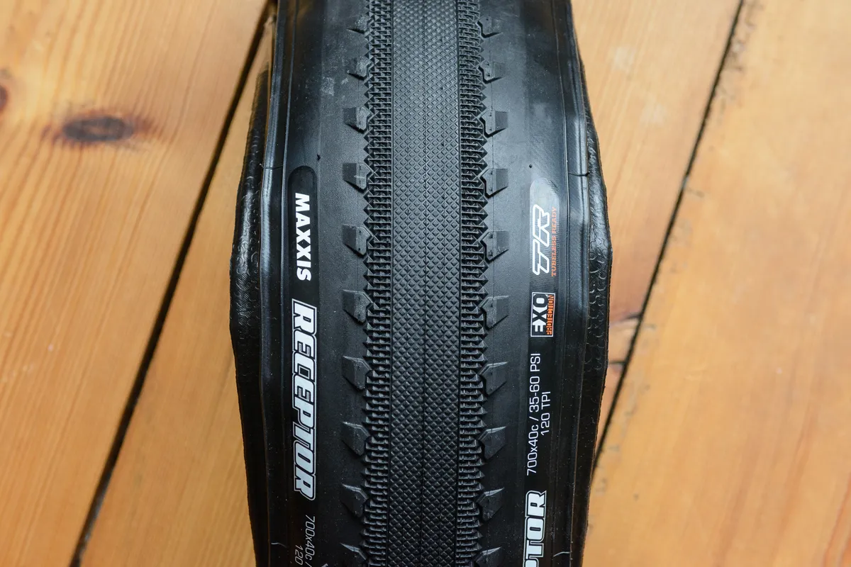 Maxxis Receptor 40mm wide gravel semi slick tyres