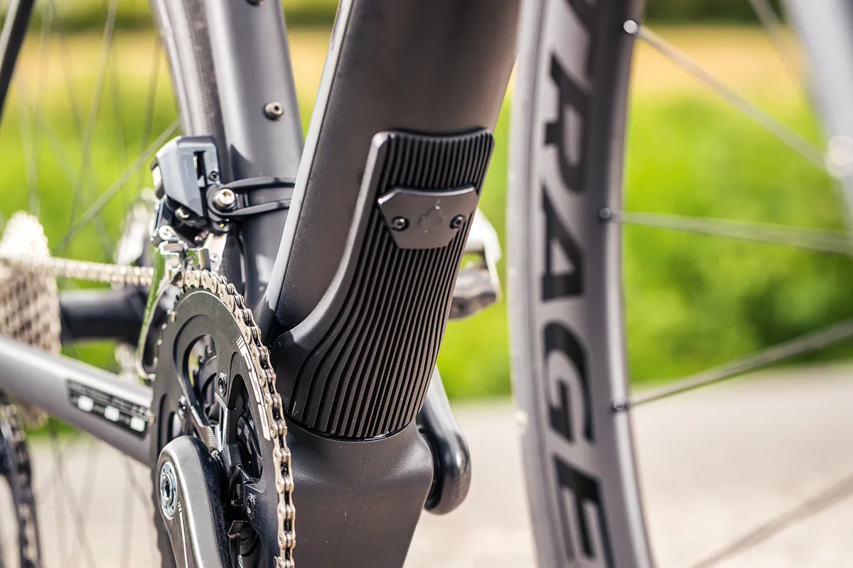 The Fazua Evation 1.0 motor system on the Trek Domane  LT 7 is situated in the down tube