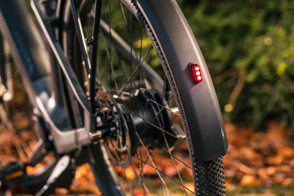 Canyon Precede ON CF 9 ebike has a built-in light on the rear mudguard