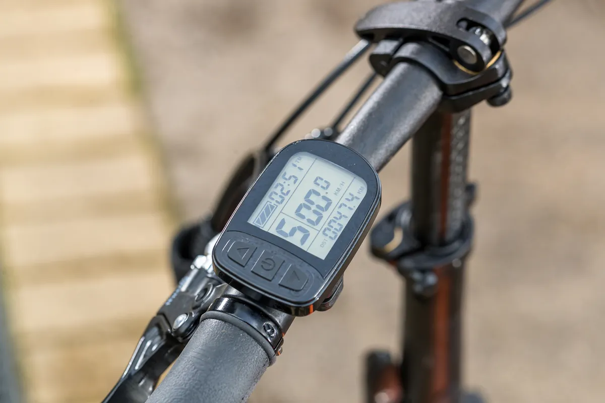 The MiRider One control unit sits on the handlebar