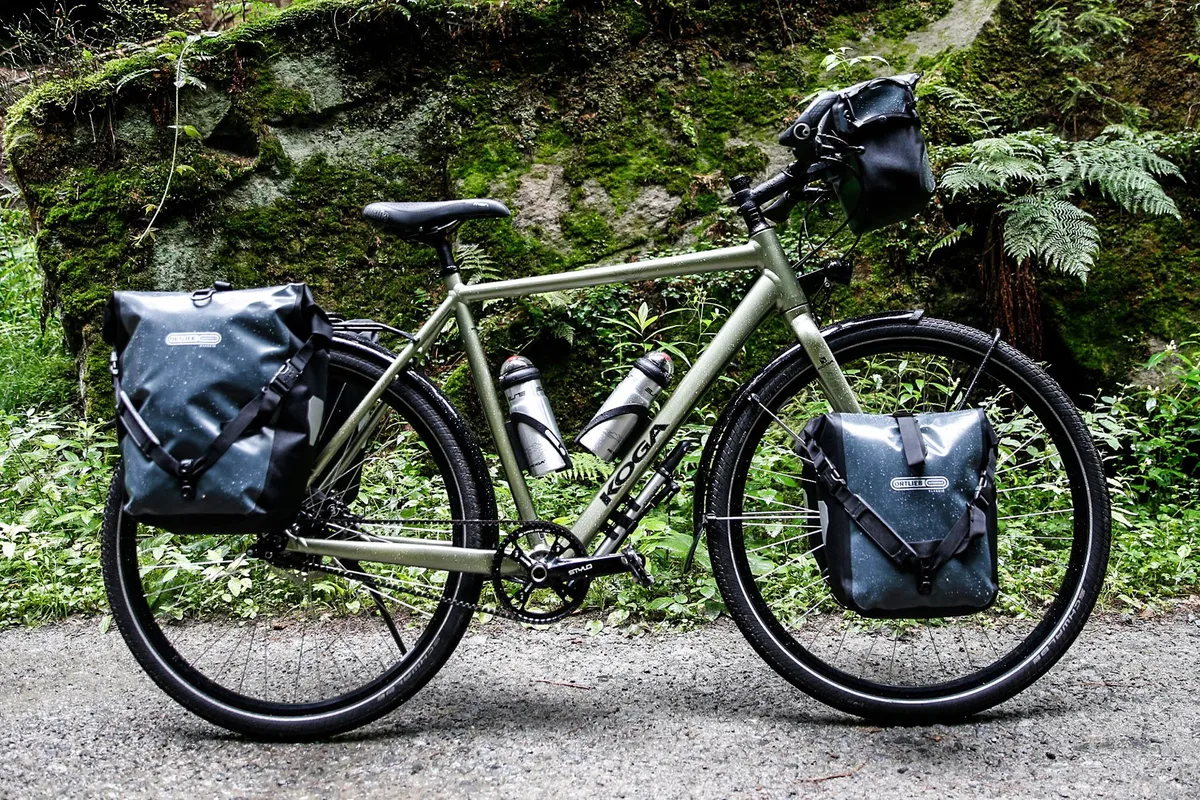 Ortlieb touring bike with pannier rack and bags