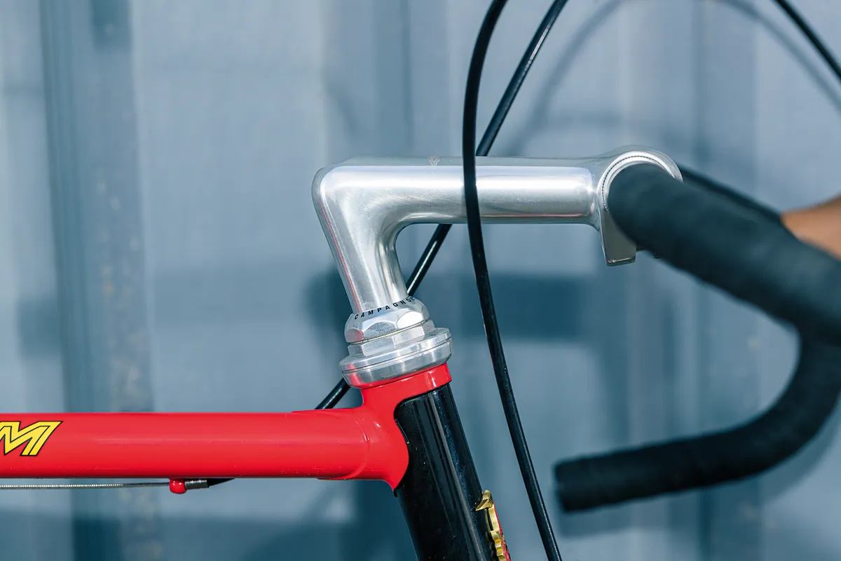 The Raleigh TI 40th Anniversary edition road bike has a quill stem