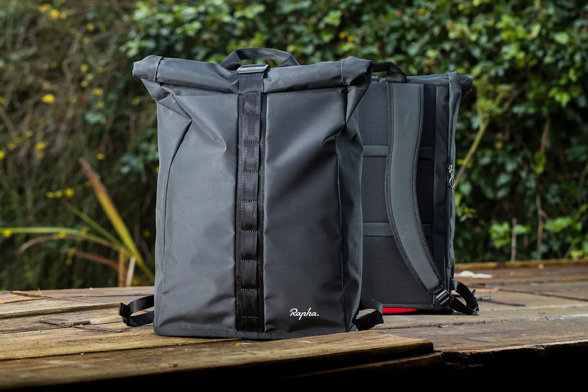 Rapha Roll Top Backpack for commuting with a 25l capacity